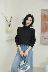  王姐专属-2025早秋新品小众设计款立领纯色衬衫【尺-009】