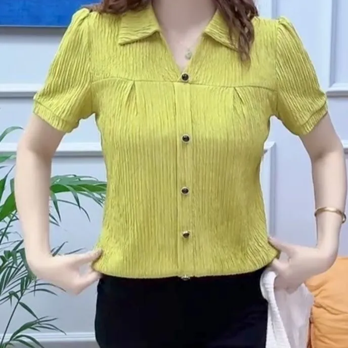 【粉丝福利】爆款女polo领气质半开短袖洋气百搭高档上衣时尚T恤