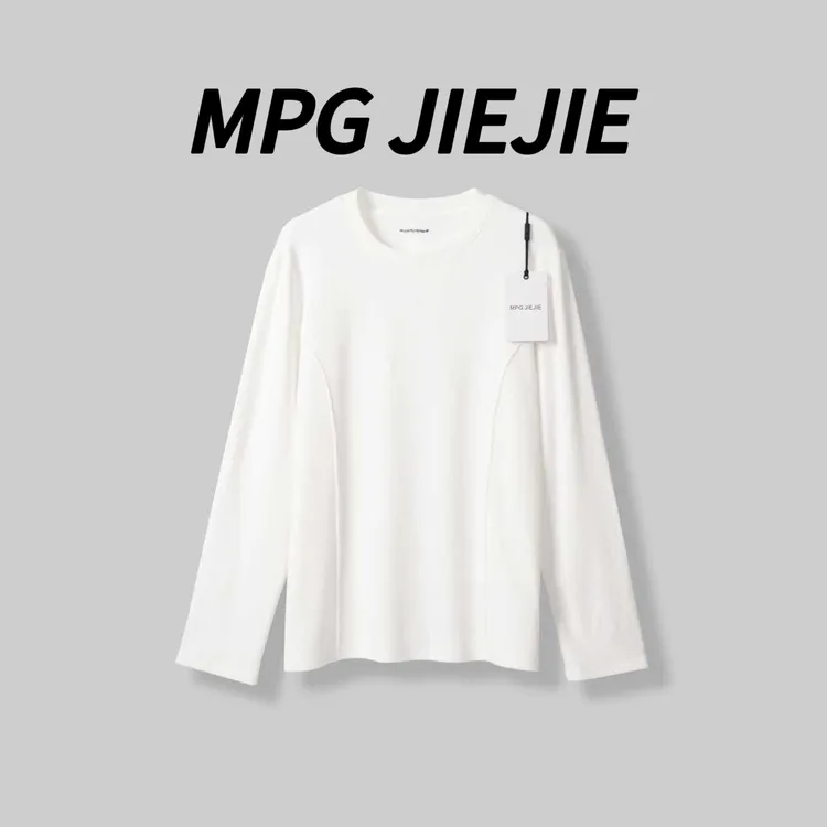 MPG JIEJIE【果冻加绒T】25秋冬加绒线条纹理显瘦版型T恤