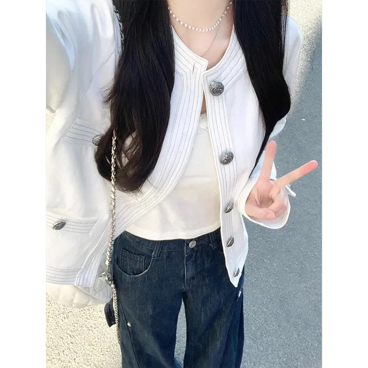 2025秋季新款韩系高级感小香风夹克短外套女宽松百搭气质休闲上衣