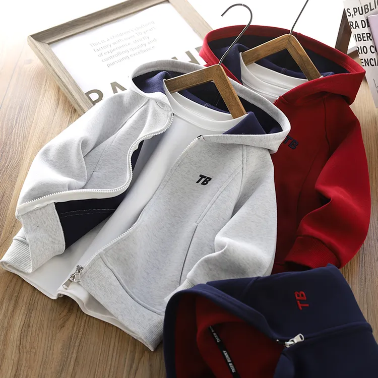男童连帽外套2025春秋新款儿童运动服拉链衫中大童休闲帅气开衫潮