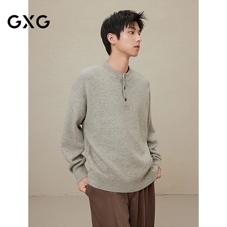 GXG男装 中性风毛衣男秋季慵懒打底针织衫#G24D204079