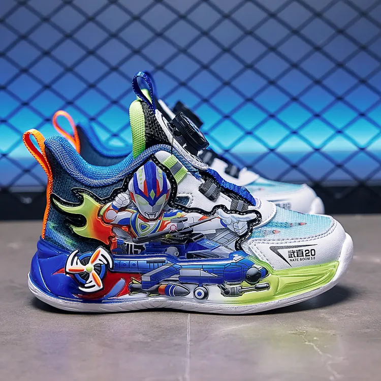 春夏季银河赛罗奥特曼风车带陀螺鞋闪灯扭扭鞋男童鞋擎天柱钢铁侠