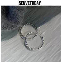 Senveth Day 铜合金耳饰 磨砂素轮耳圈精致个性气质百搭