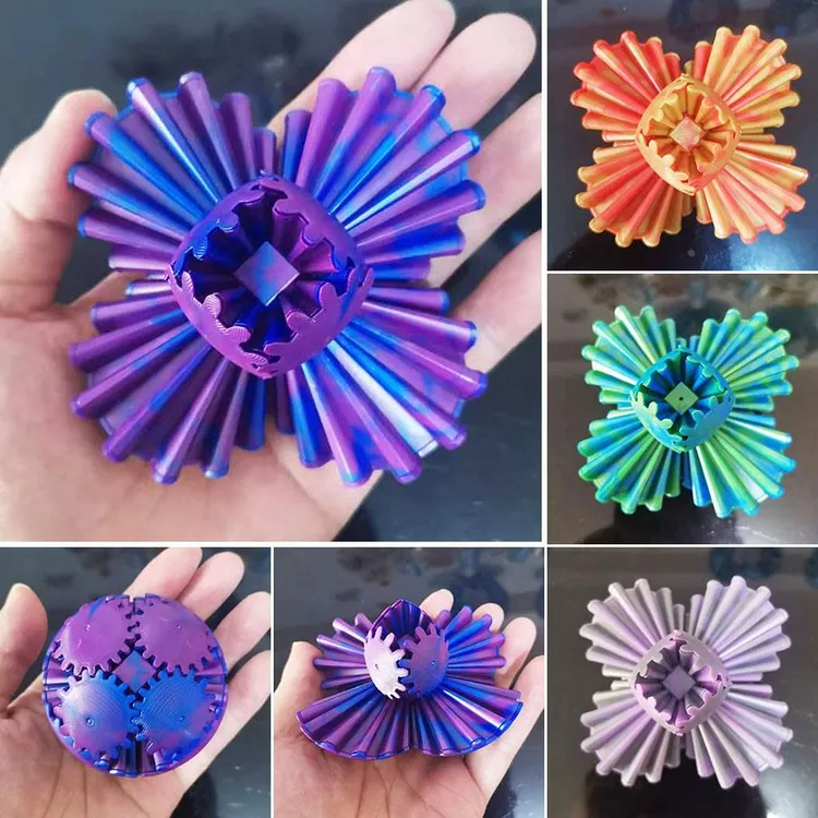 3D打印齿轮球创意魔方儿童益智解压玩具网红指尖旋转立体变形积木