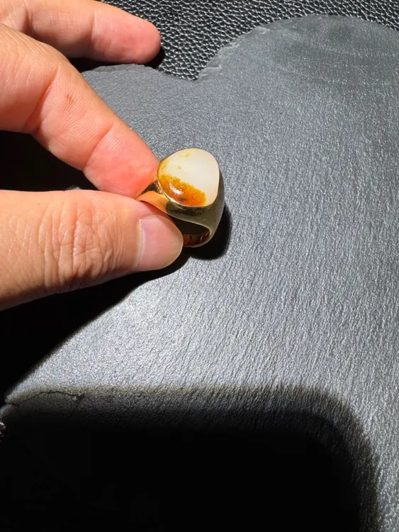 和田玉原石无修型925银镶戒指活口设计