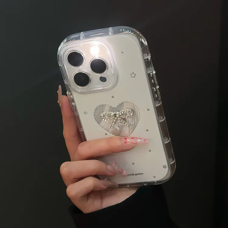 欧克里里闪钻蝴蝶结适用苹果16/17promax手机壳华为vivo小米oppo