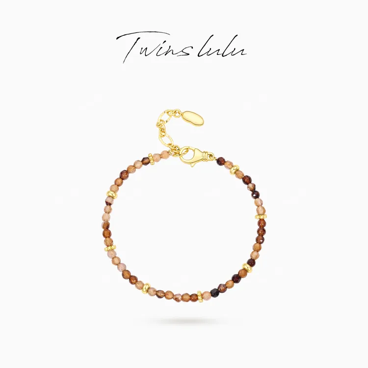 TWINS LULU  镀K金 个性气质ins风氛围感咖啡色珠珠手链TSS6920