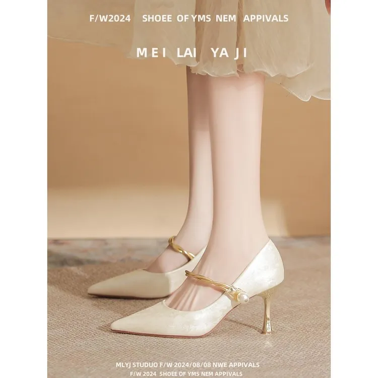 不累脚高跟鞋主婚纱婚鞋女秀禾国风配旗袍鞋子女款爆款2025新款