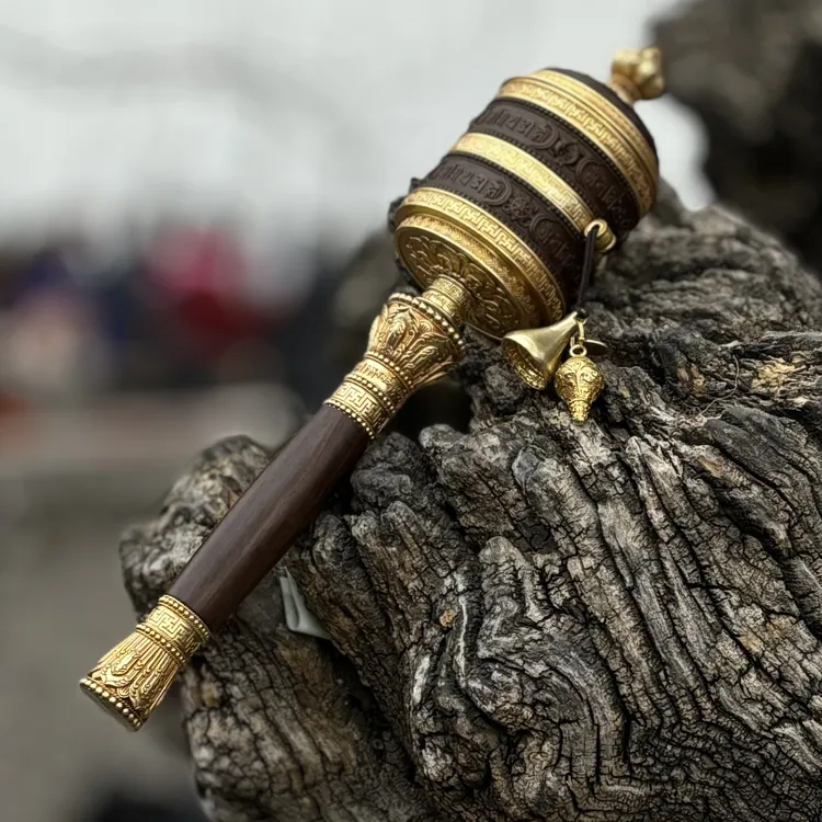 藏民族工艺品手工艺纯手工户外手摇转经筒创意7x30cm精美高档复古