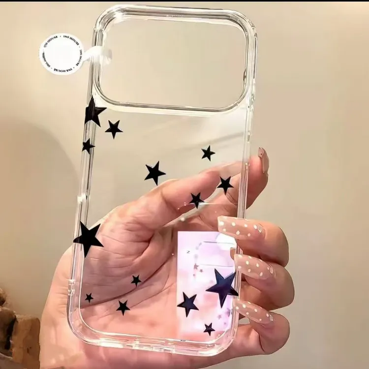 简约透明黑星星适用iPhone17Promax17Air手机壳16苹果15创意14/13