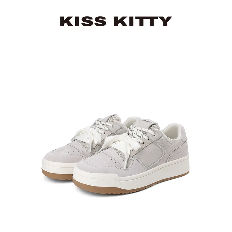 KISSKITTY厚底休闲鞋25年秋款德训鞋增高日常通勤百搭女板鞋