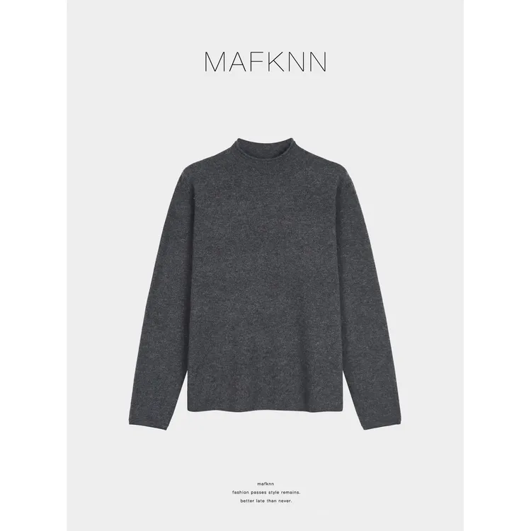 MAFKNN/玛肯时尚休闲简约舒适内含绵羊毛一线成衣毛衣MK13416