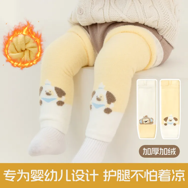 成长寄宝宝护膝腿套冬季加绒保暖婴儿护膝袜新生儿长筒过膝袜套