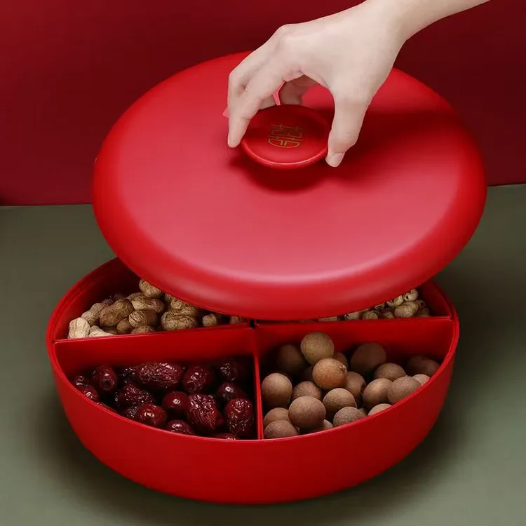 结婚乔迁果盘家用客厅轻奢果盘婚庆喜庆水果盘糖果盒干果盒零食