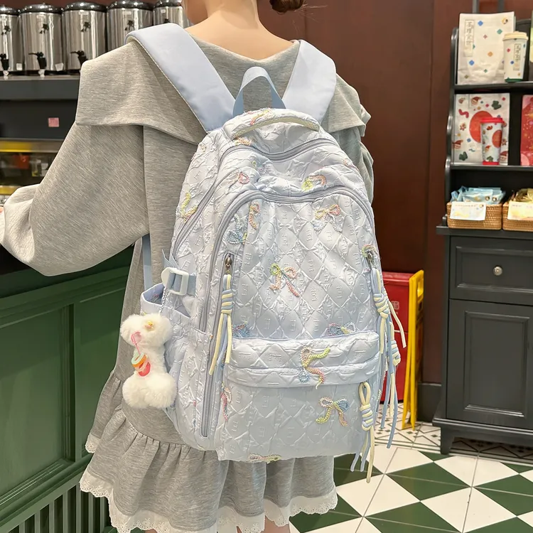 高颜值少女百搭书包女初中生轻便小学生高中生双肩包休闲旅游背包