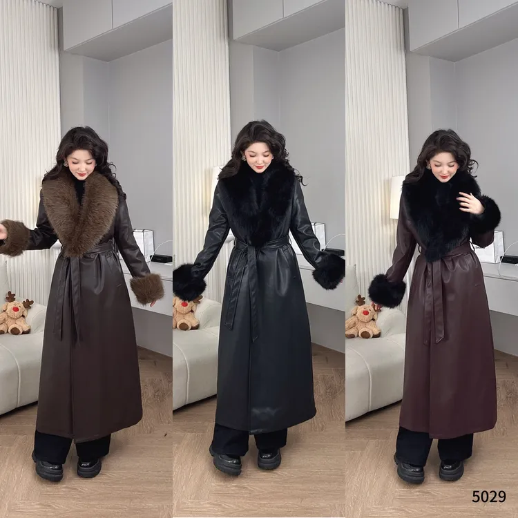 欧货冬季女神洋气仿狐狸毛领皮衣显瘦百搭大衣外套轻奢皮草YF5029