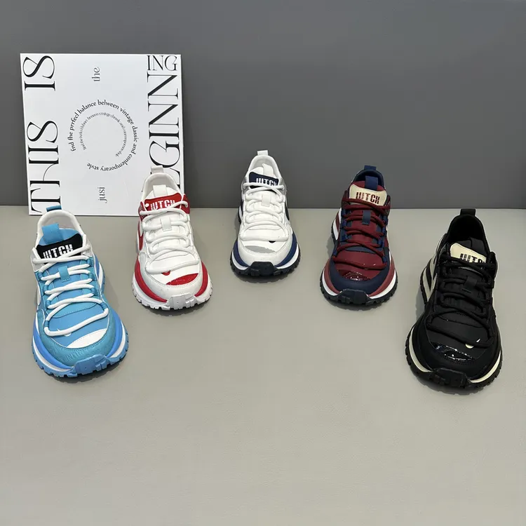 D68-32春季新款男士休闲鞋时尚百搭低帮软底透气布面运动鞋老爹鞋