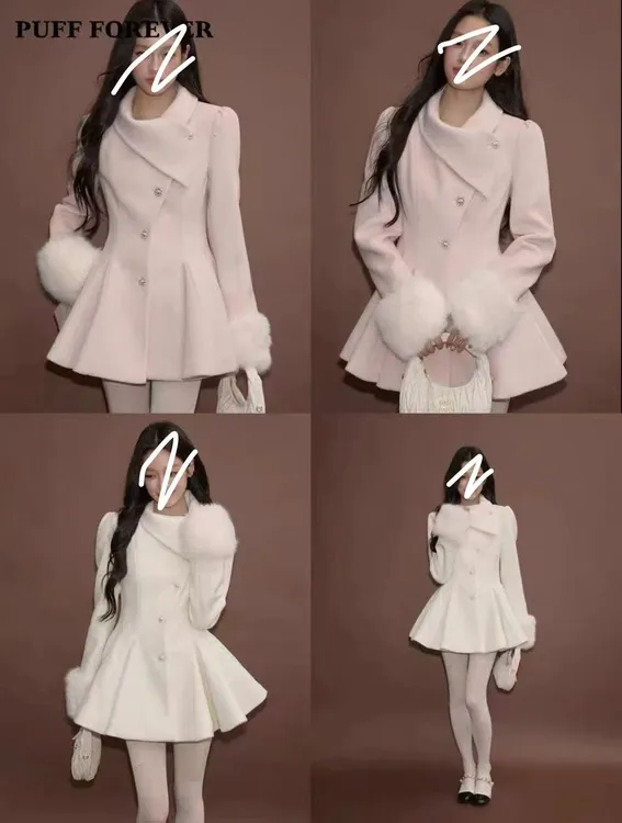 2025时尚轻奢小香风优雅高级设计感气质微胖显瘦大码毛呢裙68506