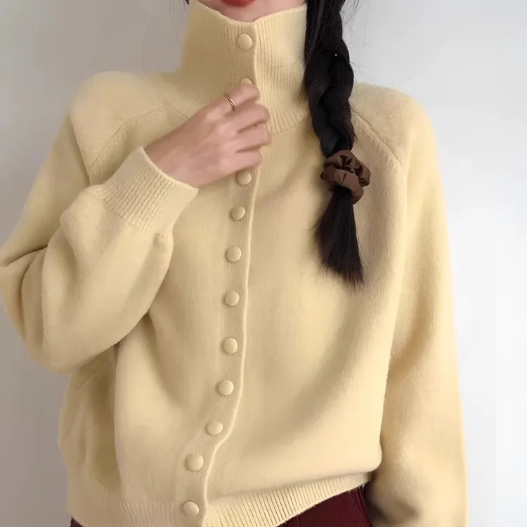 秋冬王炸！宝藏女孩必备针织开衫保暖百搭高领针织衫外套女