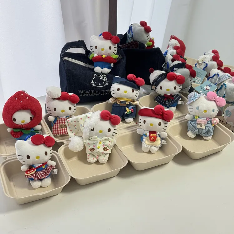 出游kt麦当劳kt睡衣厨师智秀同款草莓头套哈喽kitty包包挂饰