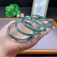 天然翡翠A货女款时尚蓝水叮当镯细圆条手镯 多样性发其一