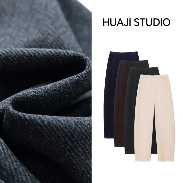 【糯米裤】秋冬醋酸羊毛发热丝女百搭加厚保暖显瘦窄版弯刀裤5989