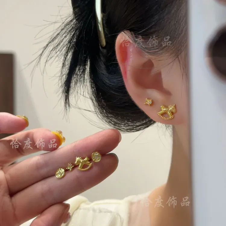  【恰度】精致小巧图案造型六件套耳钉