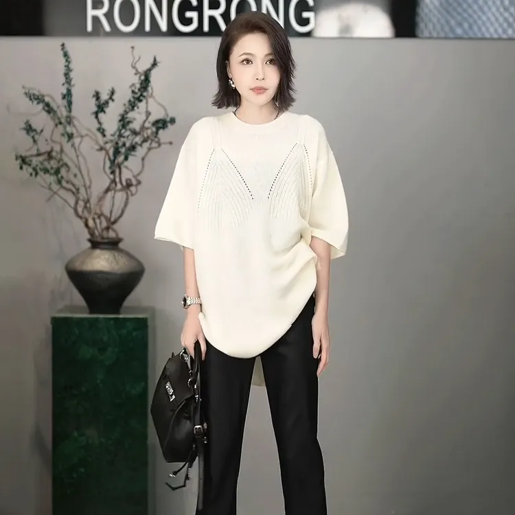 溶溶【慕斯山茶】RONGRONG 100绵羊毛慵懒老钱风羊毛衫268-82509