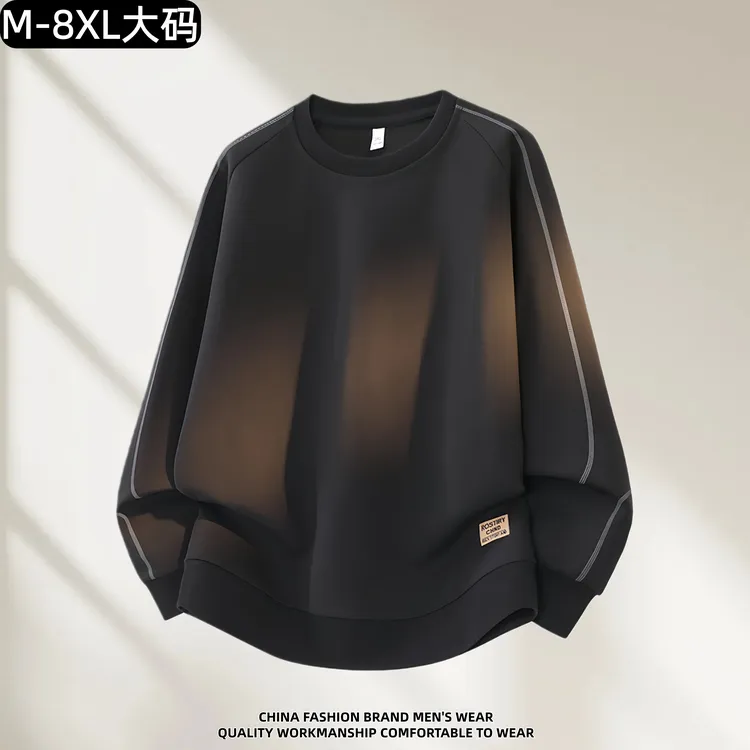 【加绒可选】秋冬圆领保暖运动套头厚款秋冬上衣长袖卫衣休闲纯色