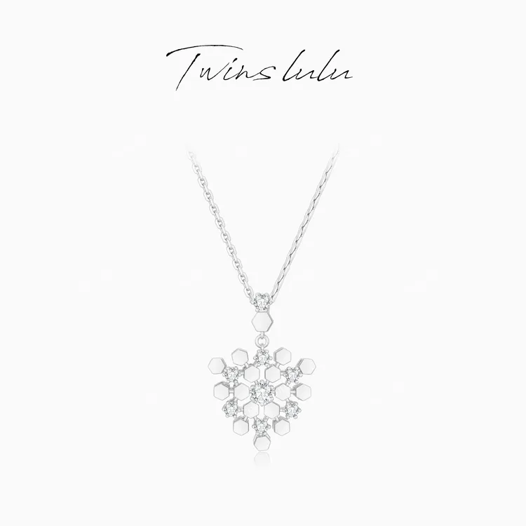 TWINS LULU 镀K金 轻奢气质小众高级感几何蜂巢项链TSJ10147