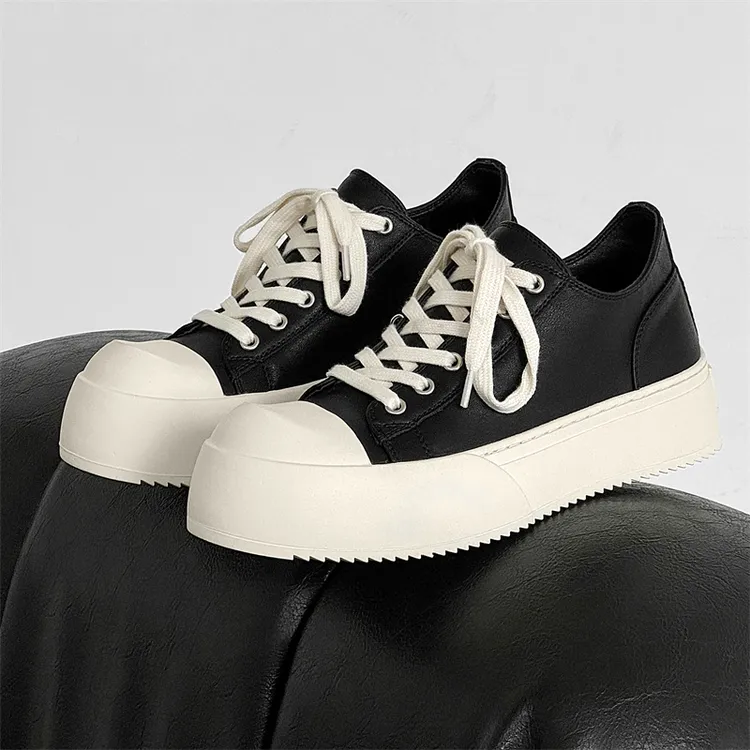 厚底增高大头鞋休闲潮款小皮鞋英伦风男士板鞋学院风夏季百搭男鞋