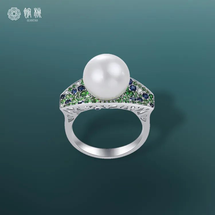 【皎】18K金澳白珍珠戒指