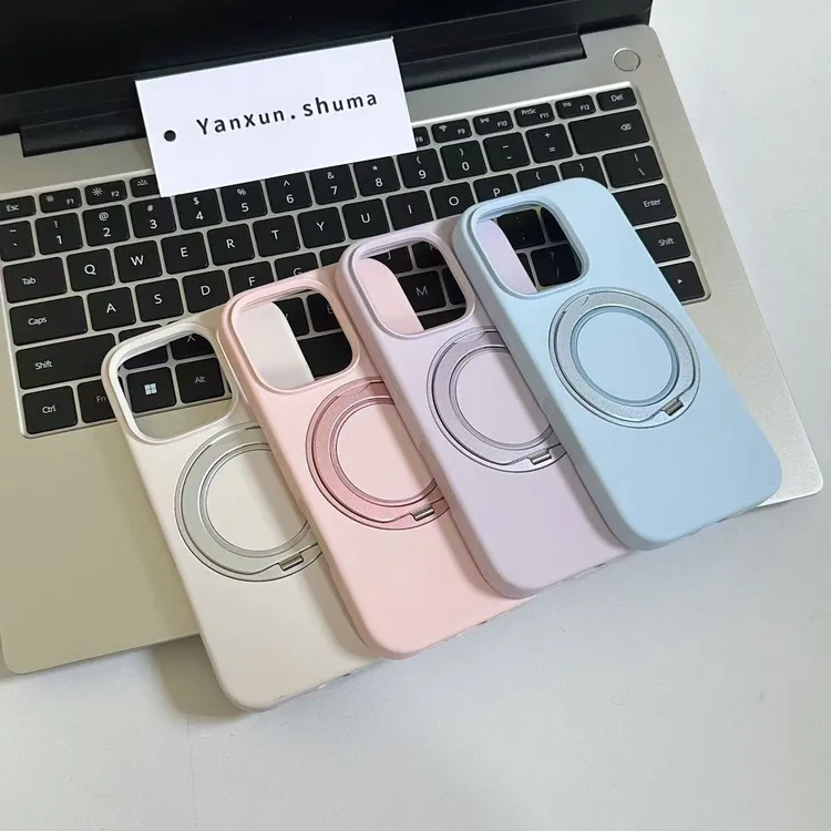 颜浔数码 真液态硅胶360度旋转解压哒哒响按键保护厚实苹果保护壳