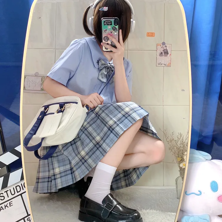 小原不圆无名夏原创jk格裙喜欢请收藏温柔温柔一刀海苔半身裙短裙