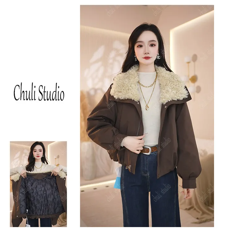 【ChuLi】大翻领羽绒服短外套2025冬季韩系减龄派克服夹克 