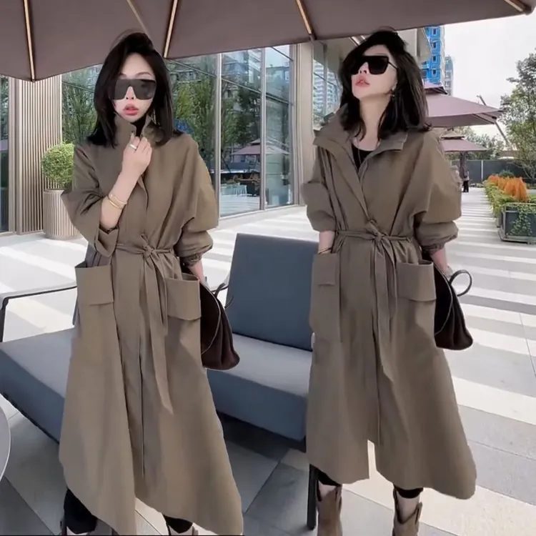 韩版时尚中长款风衣外套女2025秋季新款气质通勤休闲百搭洋气大衣