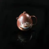 树见造物×余飞洋 | 《龙蛋果盘图100cc》  泥绘  紫砂