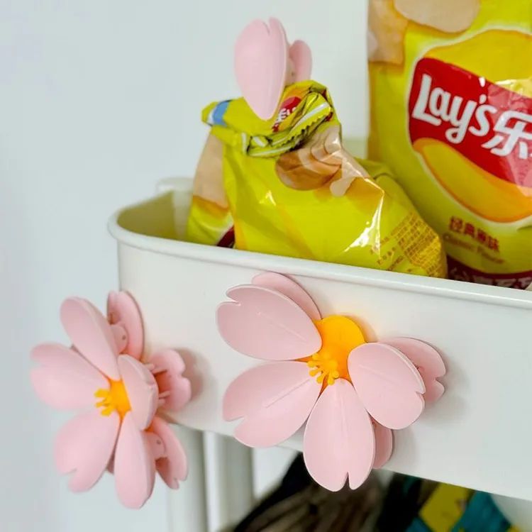 花瓣吸封口夹强磁冰箱贴食品袋花瓣夹子零食密封夹磁贴创意3d立体