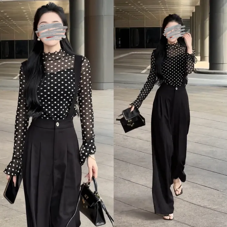2025春夏新款时尚显瘦气质女士网红洋气两件套百搭款D6678