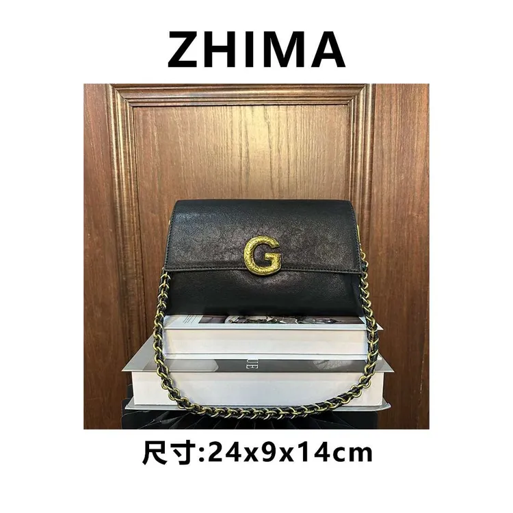 【芝麻集】QYX-81785-黑色休闲时尚百搭腋下女包