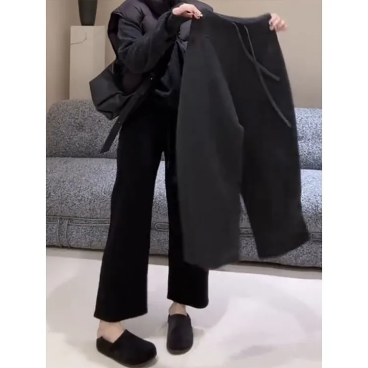 2025秋季新款高腰显瘦直筒休闲裤女时尚百搭窄版宽松阔腿直筒长裤