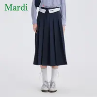Mardi常规款学院风高腰中长裙半身裙拼接时尚女士MQZ2532076