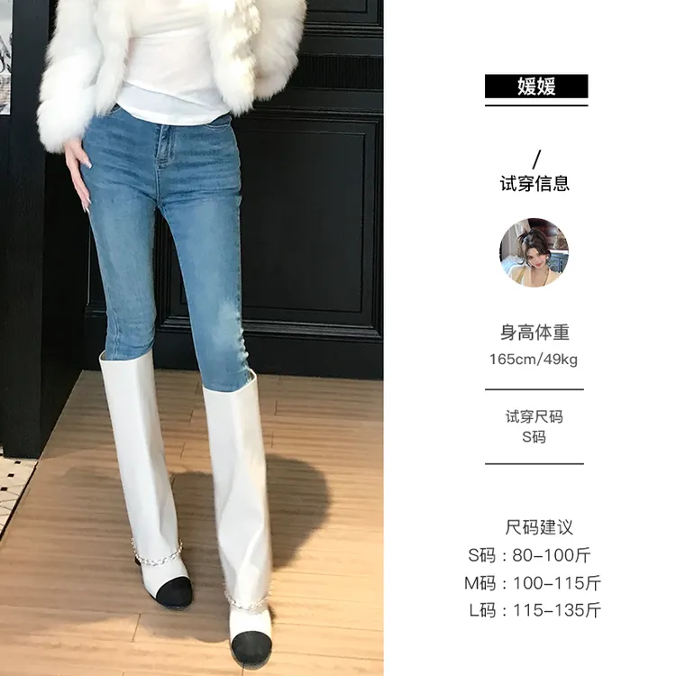 媛媛【每年都会有的】高级感牛仔裤女紧身小脚裤显瘦铅笔裤子#K1192