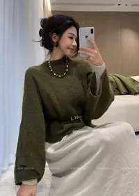 利达 NEW DADADA 简约百搭圆领毛织上衣女装休闲修身毛衣CPM2419