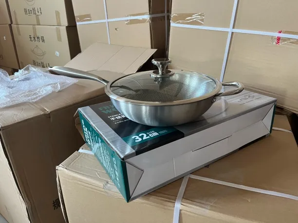 外贸原单粉丝福利单面屏炒锅304材质不粘锅无涂层不锈钢快速导热