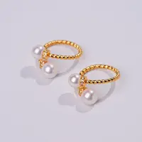 淡水珍珠白片双珠银S925开口可调节戒指6-7/7-8mm-多样性发一