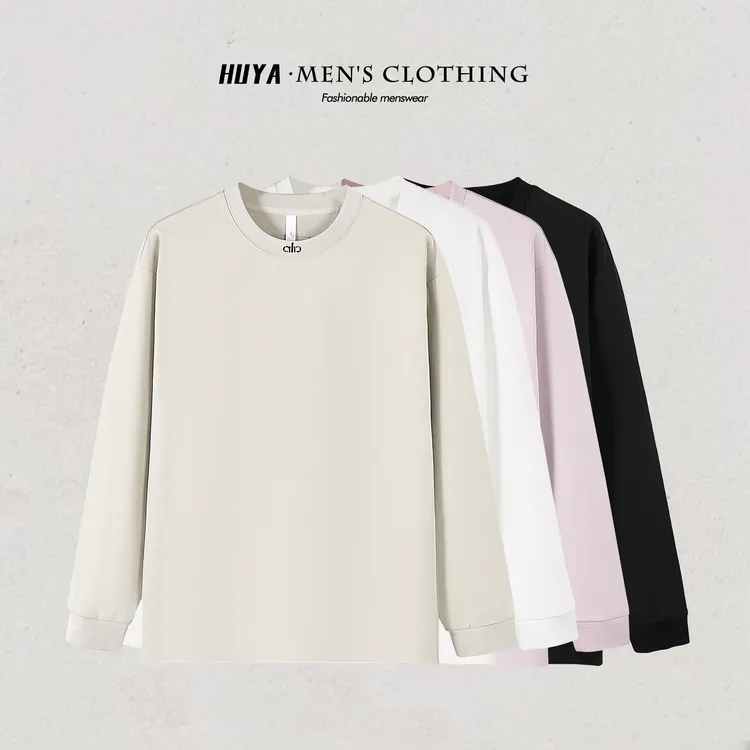 【虎牙兄弟】圆领纯色字母秋季高级印花时尚休闲百搭上衣男JS55602