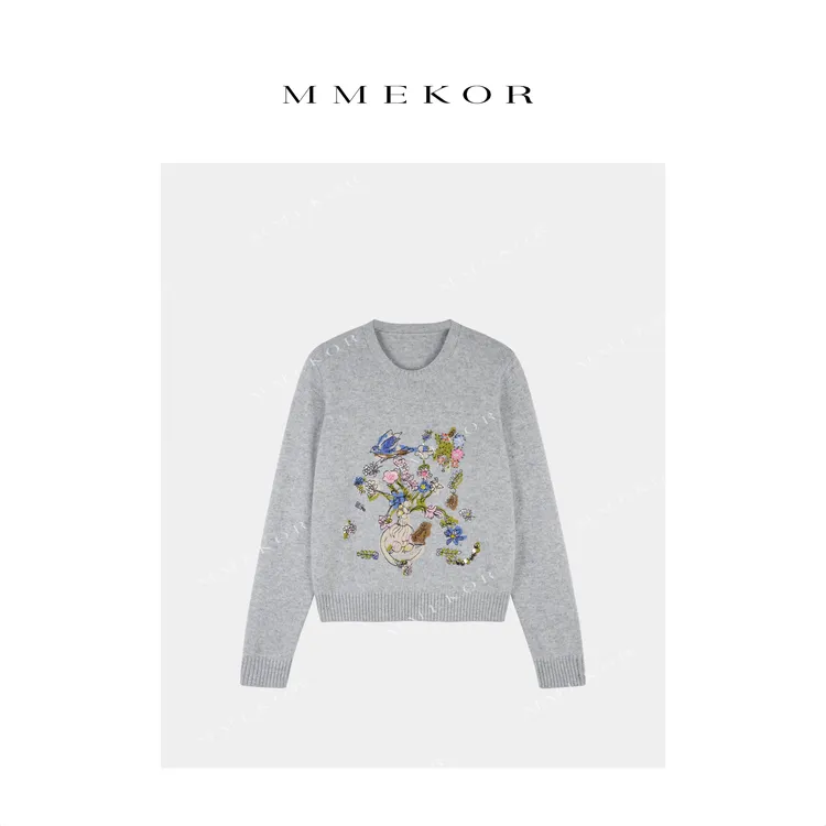 MMEKOR“手作花期”毛衣 2025新款秋款活力常青藤百搭上衣 30655