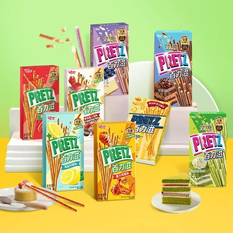 格力高双层百力滋全麦饼干棒条办公室零食品儿童休闲小吃41黄油味